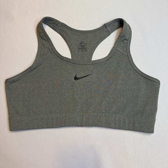 Nike Sports Bra Women's Sz XL Gray & Black Racerback Compression Stretch Workout - Picture 1 of 5